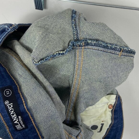 NEW Blank NYC The Fulton Dress Down Distress Jean Shorts Size 32 Denim High Rise - Picture 9 of 12